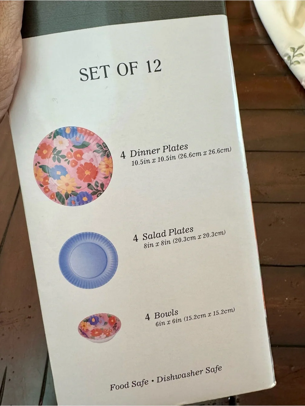 Market Square Set of Floral Melamine Dishes- Brand New